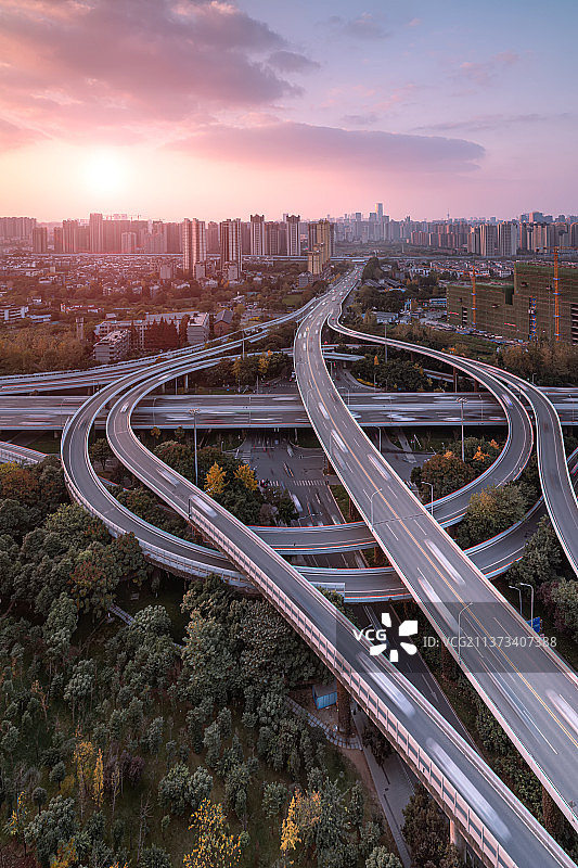 半城满霞光图片素材