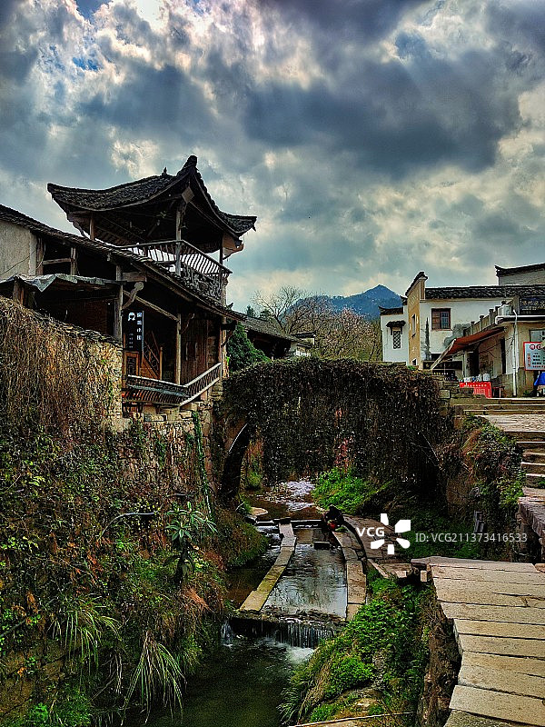 查济古村落——古桥古楼图片素材