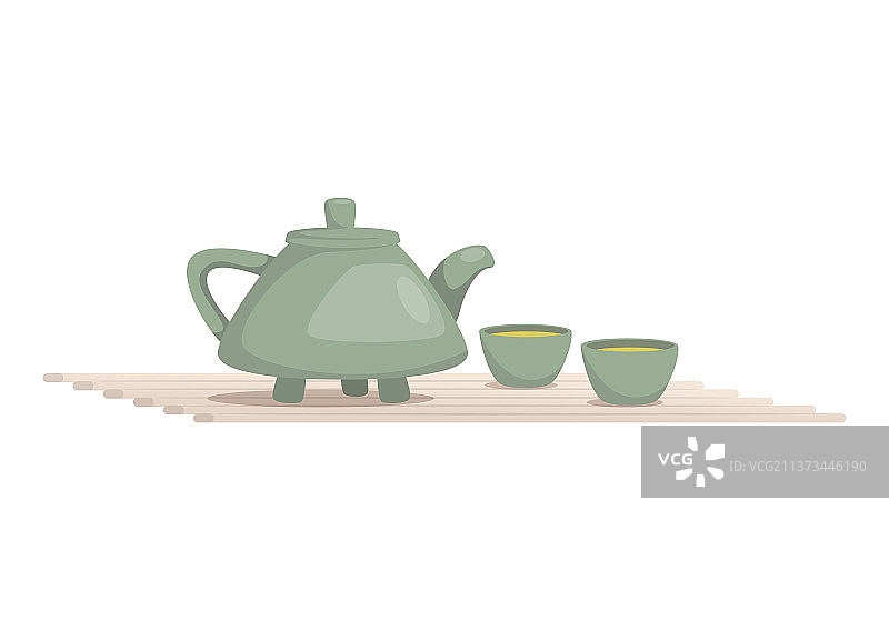 卡通茶壶和马克杯图片素材