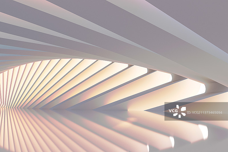 3D抽象现代建筑内部空间图片素材