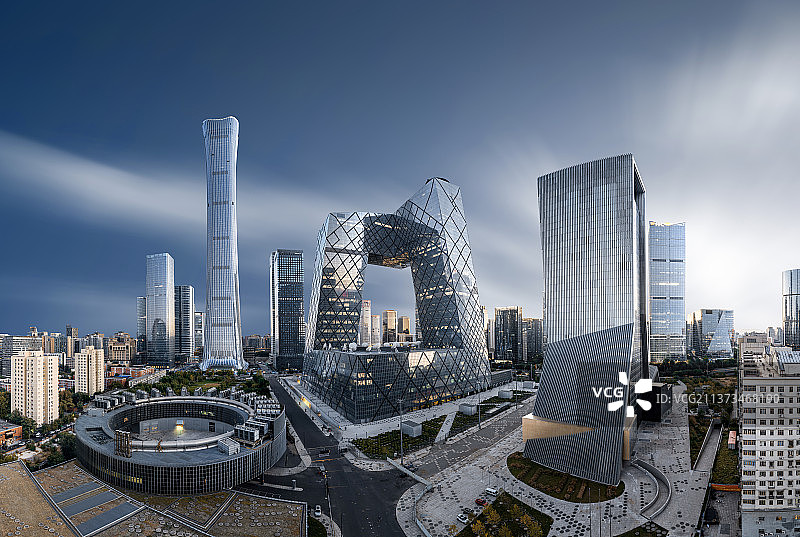 北京CBD建筑群全景图片素材