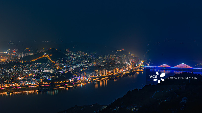 云阳县夜景图图片素材