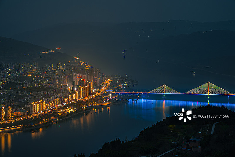 云阳县夜景图片素材