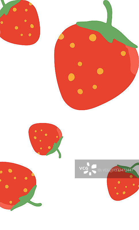 卡通简约草莓海报设计图片素材