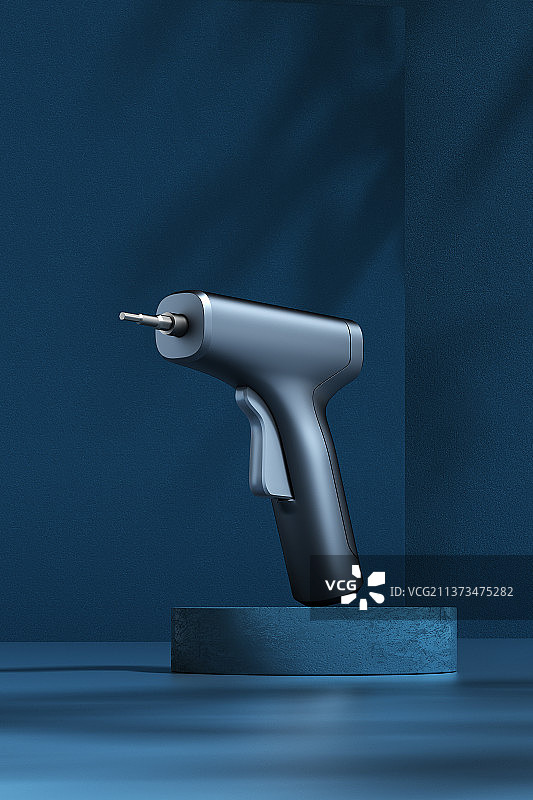 3D渲染抽象设计新颖的充电式电动螺丝刀图片素材