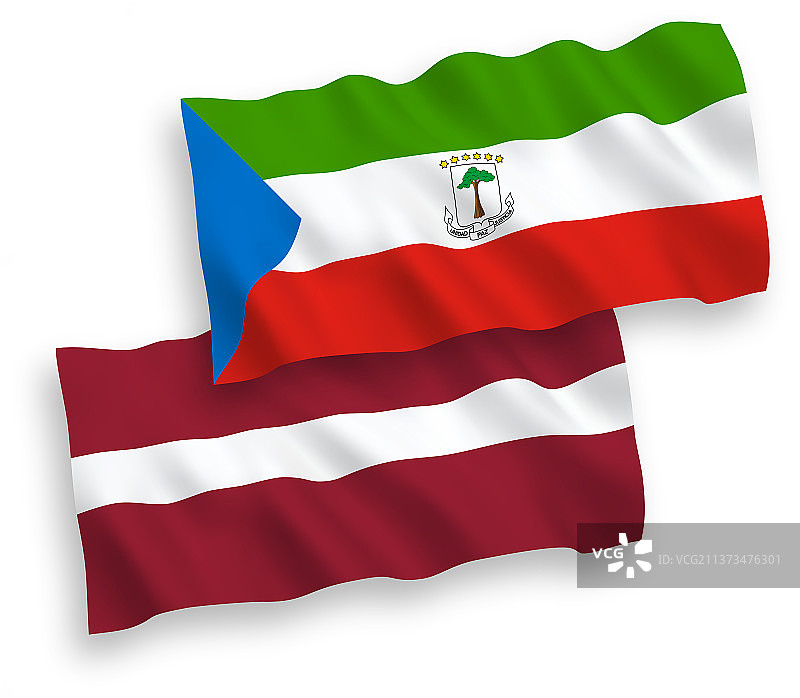 拉脱维亚和赤道几内亚共和国国旗图片素材