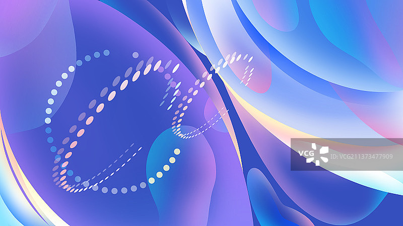 蓝色渐变扁平流动手绘插画图片素材