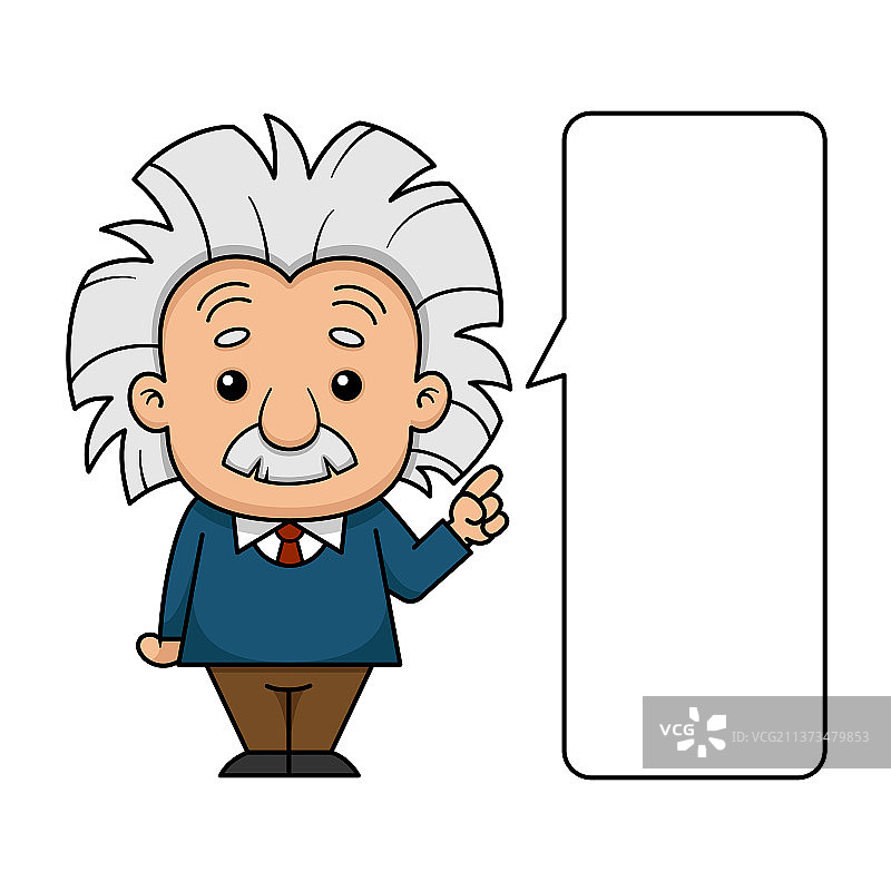 卡通科学家阿尔伯特·爱因斯坦图片素材