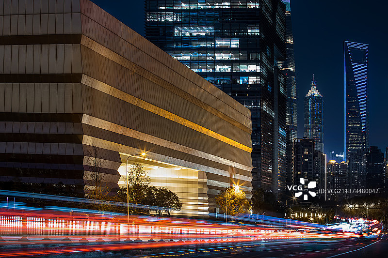 陆家嘴繁华夜景图片素材