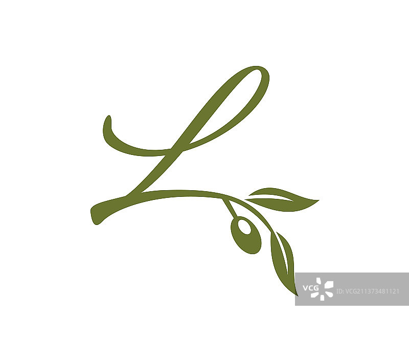 葡萄藤首字母L标志图片素材