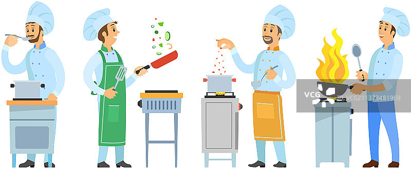 厨师烹饪美食场景图片素材