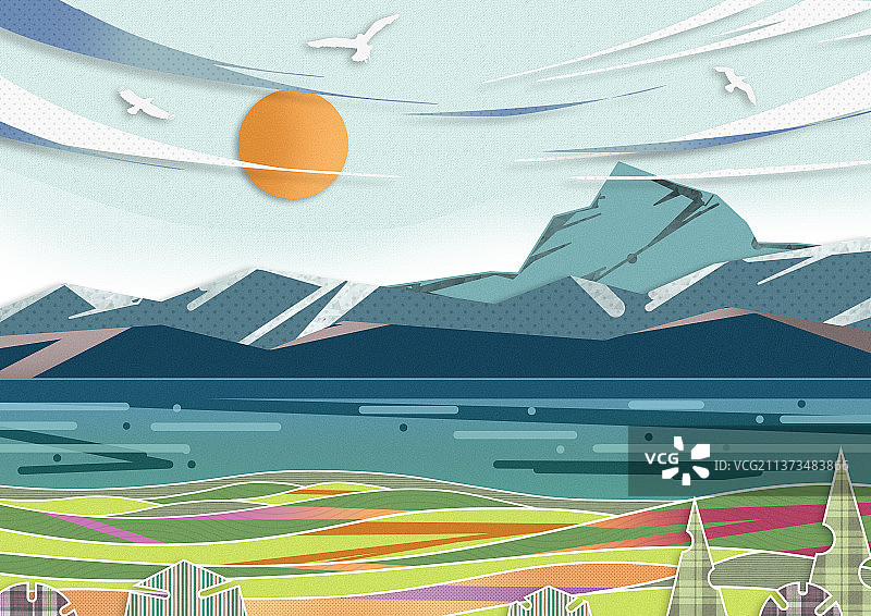 自然风光插画图片素材