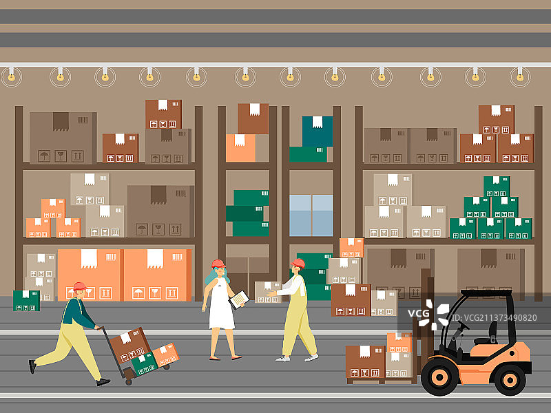 仓库装卸工，叉车操作员图片素材