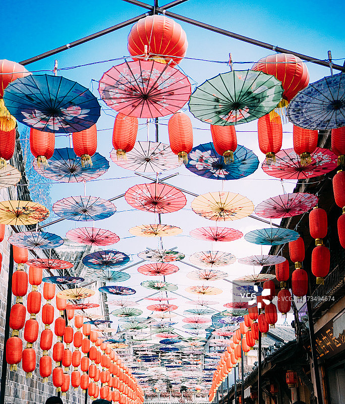 洛带古镇春节装饰图片素材