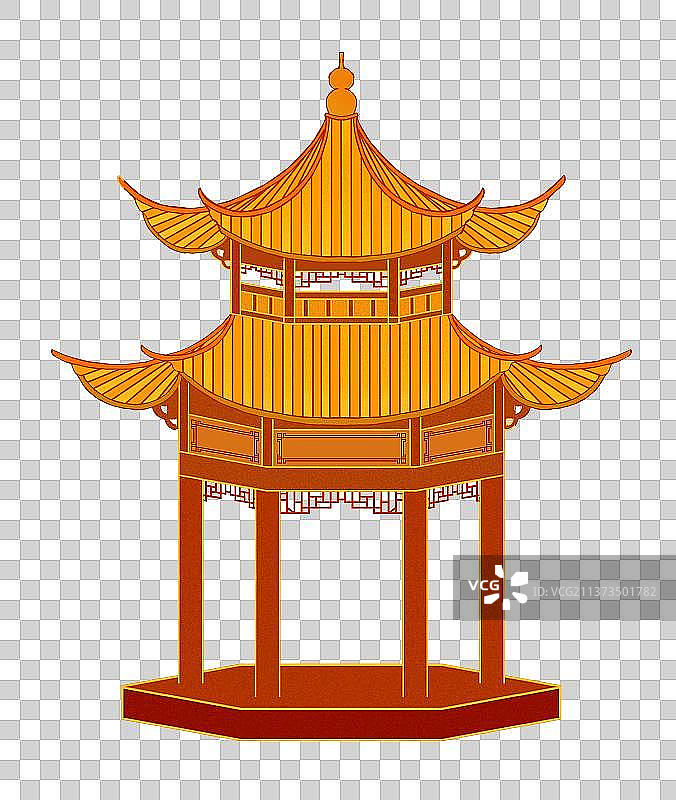 亭子建筑国潮风格素材图片素材