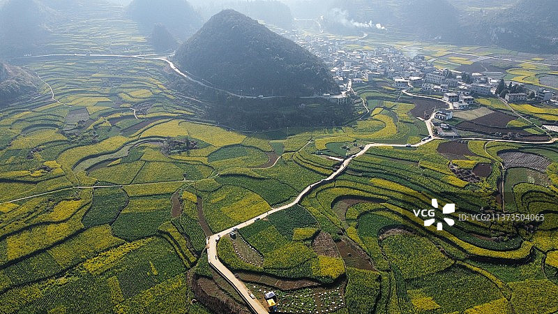 贵州六枝油菜花景区图片素材