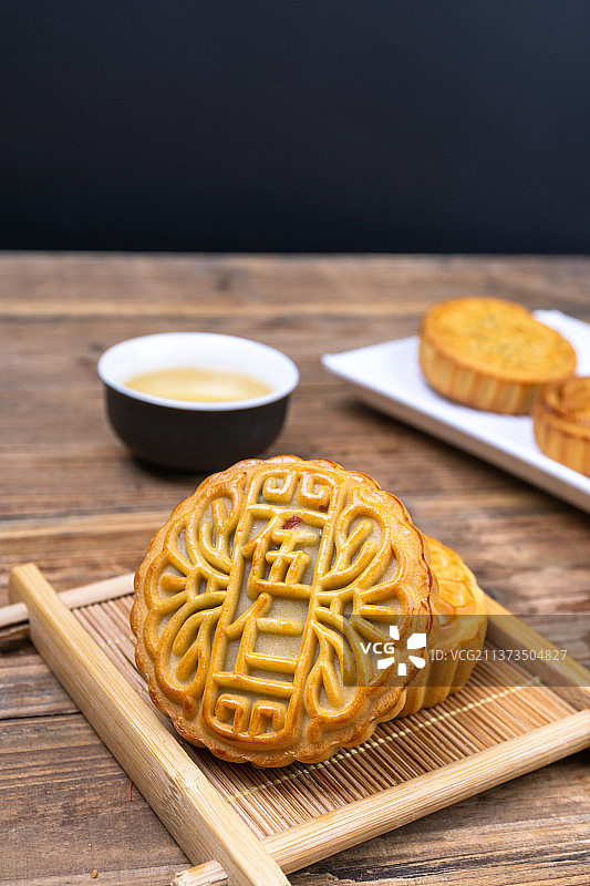 五仁月饼特写图片素材