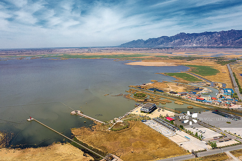 哈素海边+内蒙古呼和浩特市土默特左旗敕勒川文化旅游区图片素材