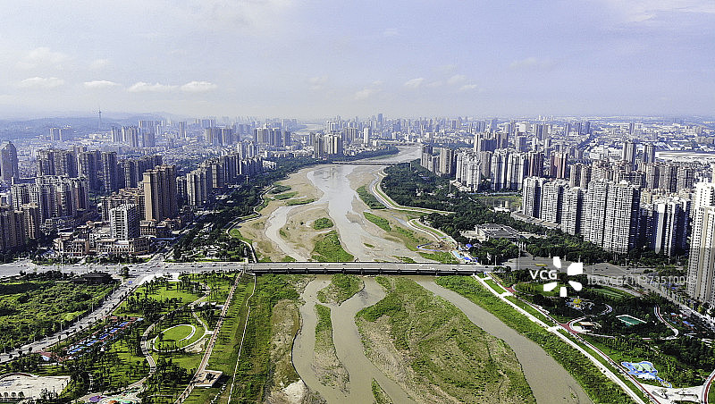 鸟瞰德阳图片素材