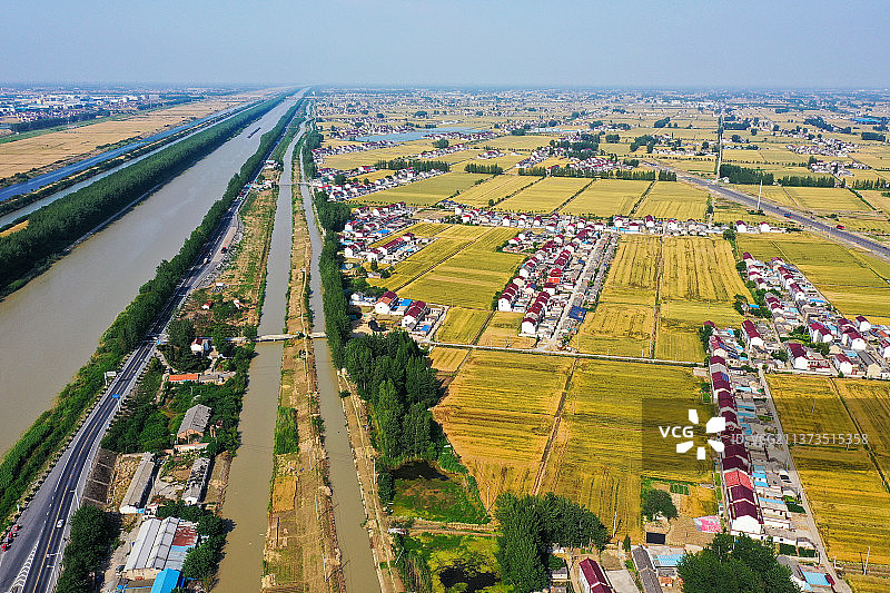 苏北灌溉总渠南岸+江苏省淮安市淮安区石塘镇图片素材