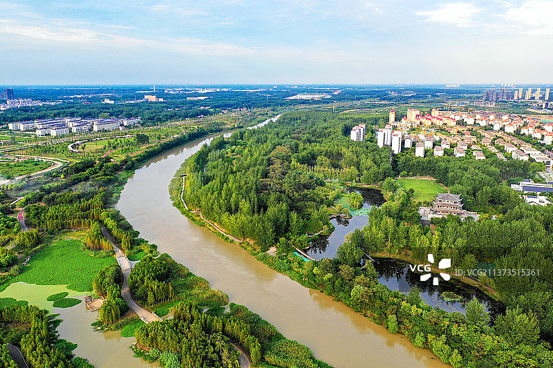 蜿蜒的旧黄河+江苏省淮安市清江浦区古淮河文化生态景区图片素材