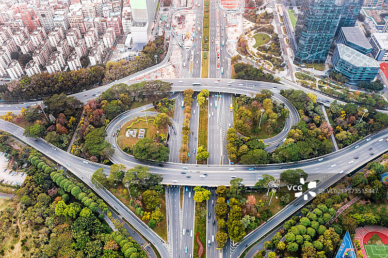 广东省深圳市福田区深南大道立交桥图片素材