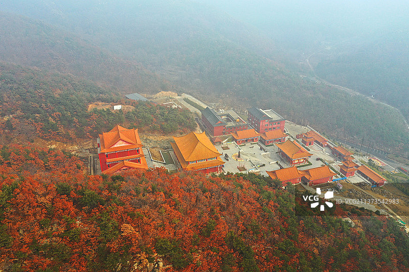 深山藏古寺+山东省威海市环翠区张村镇里口山广福寺图片素材