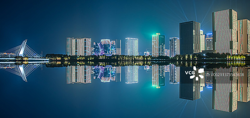 郑州龙子湖夜景图片素材