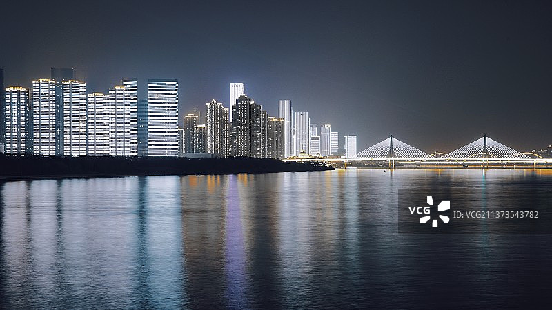 湘江夜景·银盆岭大桥图片素材
