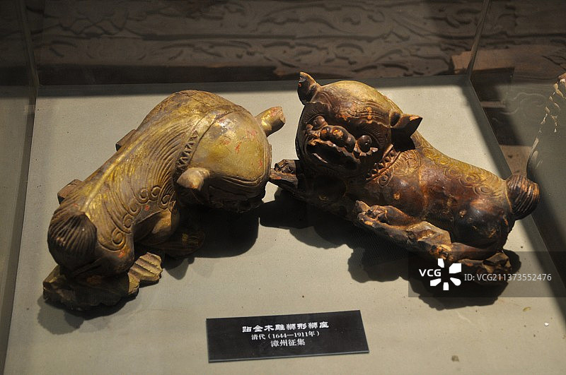 泉州博物馆木雕狮子图片素材