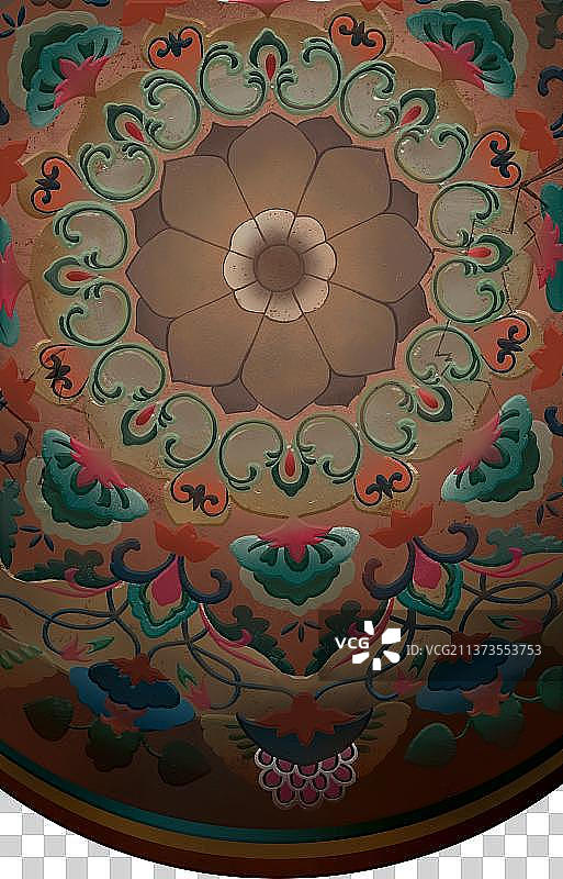 宝相花藻井图案图片素材