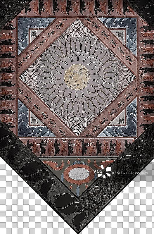 卷草纹藻井图案图片素材