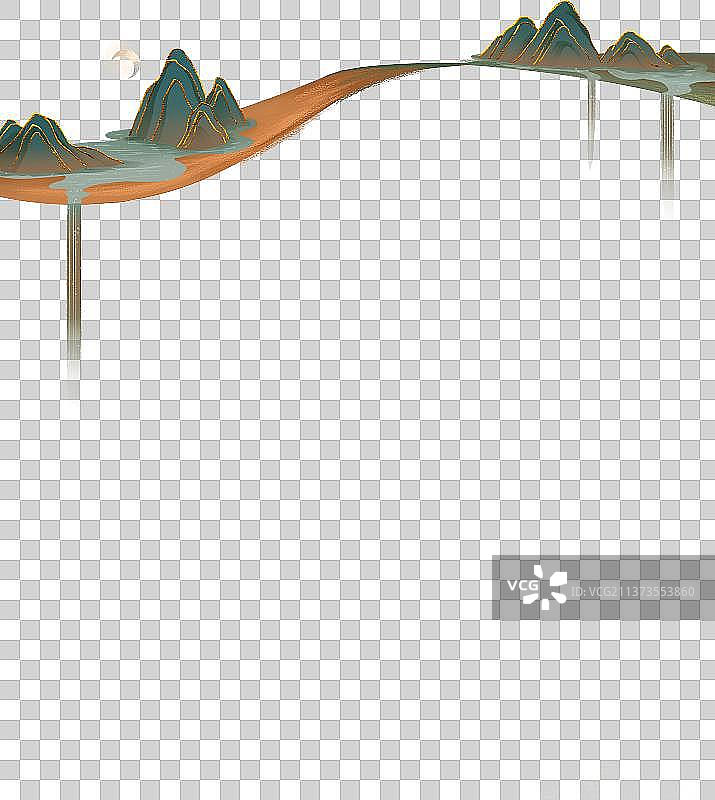 古风厚涂山水图片素材