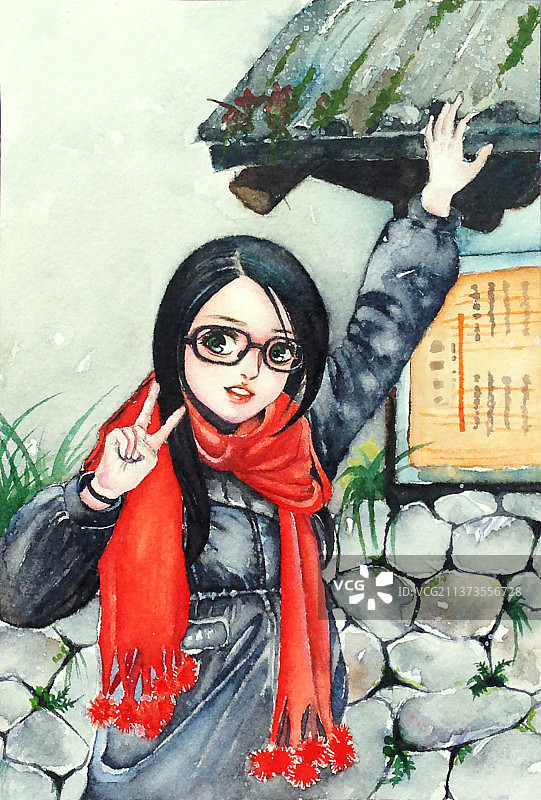 少女拍照图片素材