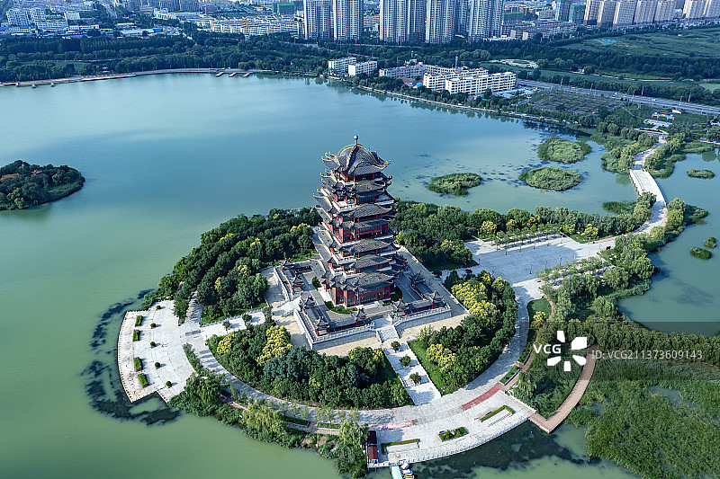 滨州黄河楼蒲湖风景区图片素材