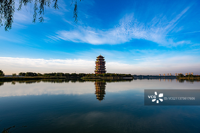 滨州黄河楼蒲湖风景区图片素材