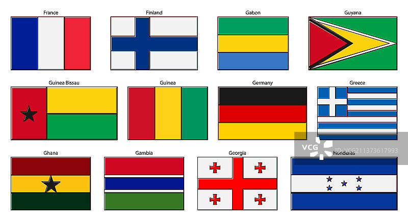 白色背景上的旗帜图案图片素材