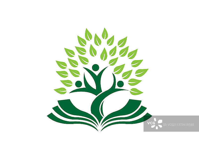 树木书籍logo设计模板图片素材