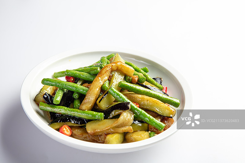 茄子烧豆角图片素材