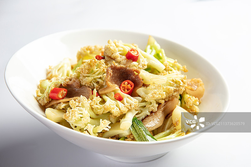 猪肉炒有机花菜图片素材