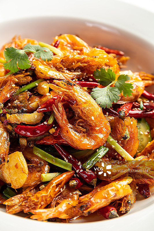 四川菜干锅香辣虾图片素材