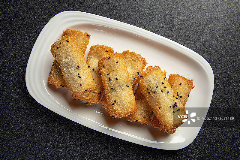 粤菜小吃酥脆双皮奶炸牛奶图片素材