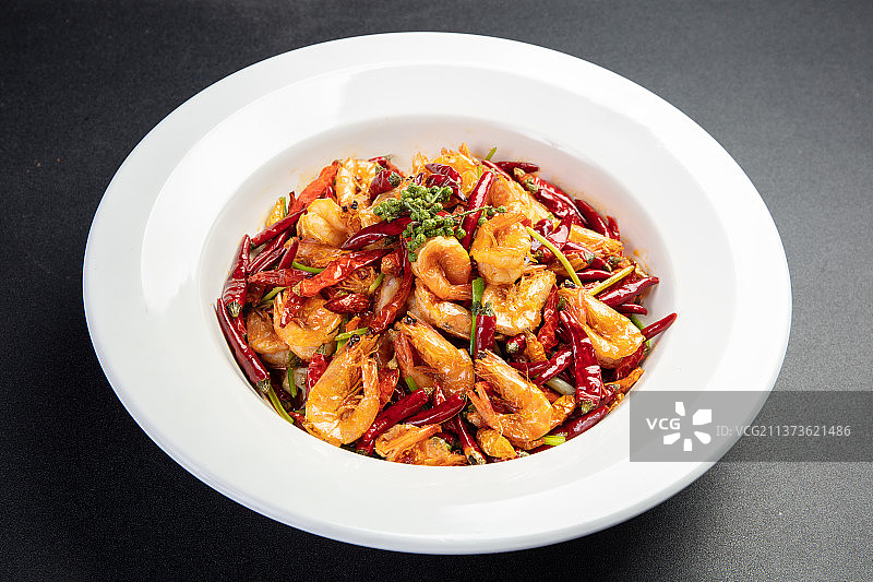 四川菜干锅香辣虾图片素材