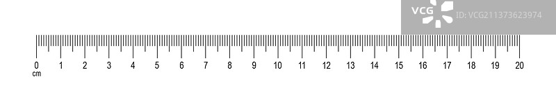 带有20厘米标记的尺子横向刻度图片素材