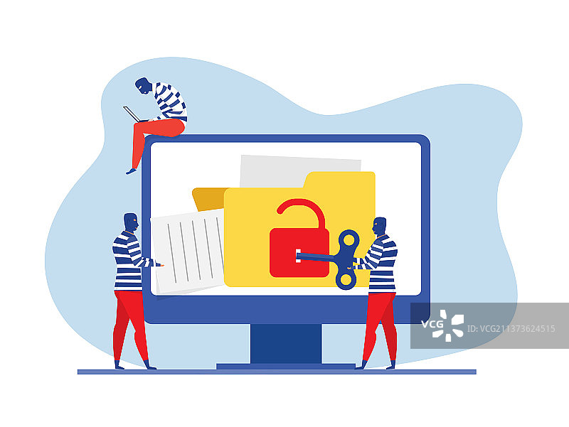 男人非法窃取数据解锁数据图片素材