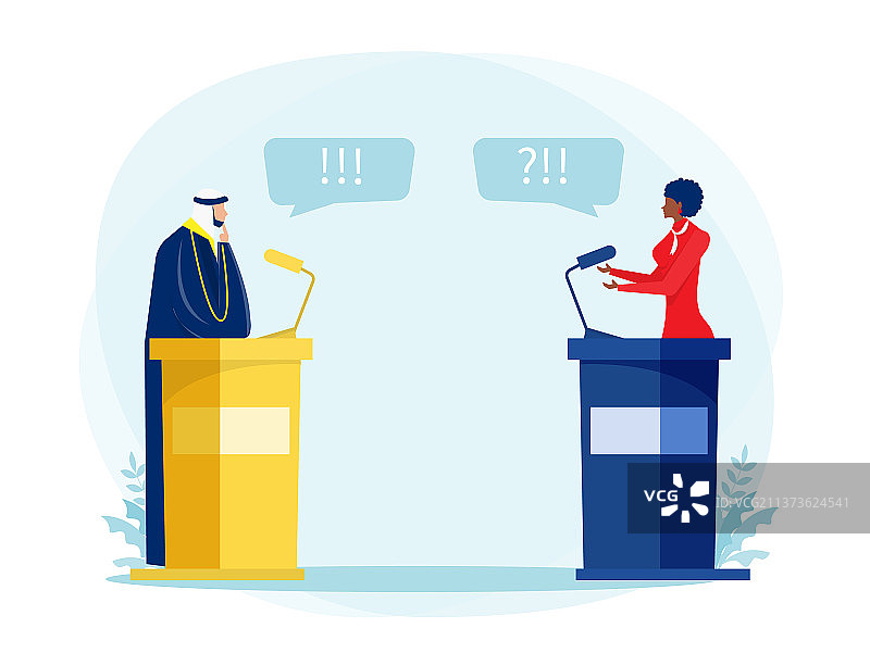 穆斯林阿拉伯人与黑人妇女交谈图片素材