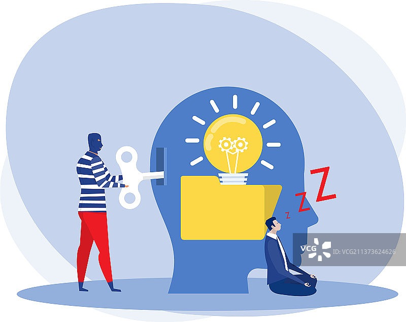 正在睡觉或疲惫地产生想法的商人图片素材