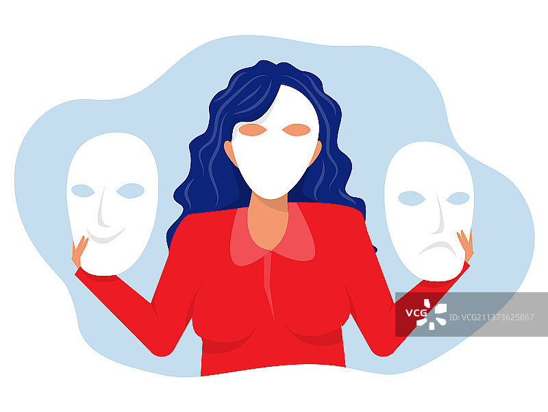 冒名顶替综合征：女孩们戴着嘉年华面具图片素材