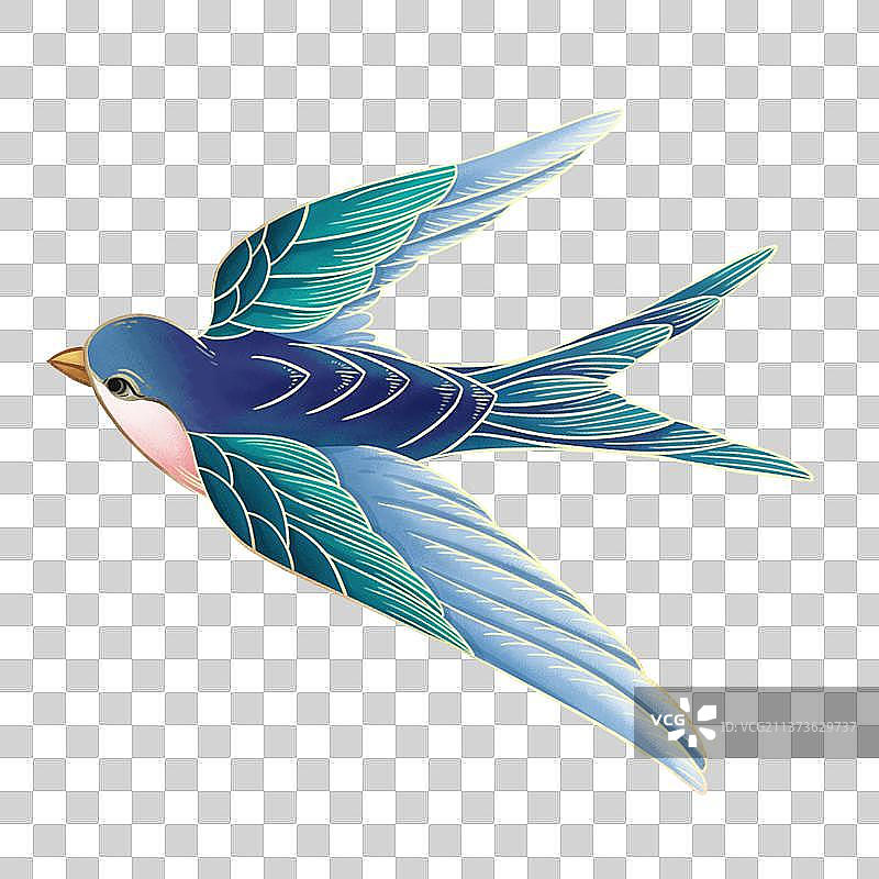 国潮鸟类燕子动物元素图片素材