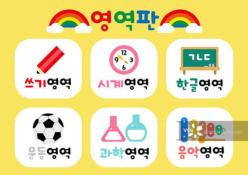 不同科目的黑板矢量图图片素材